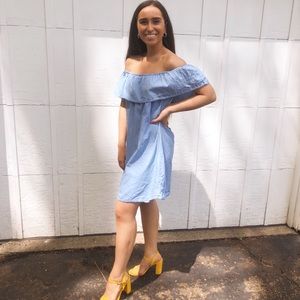 Off the shoulder denim dress